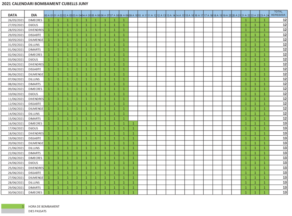 Calendari Cubells JUNY 2021